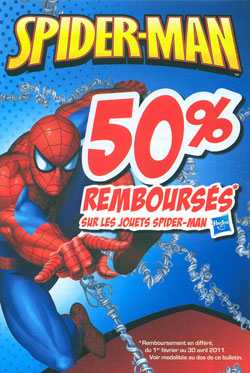 Promo jouets Hasbro Spider-Man jusqu'au 30 avril 2011
